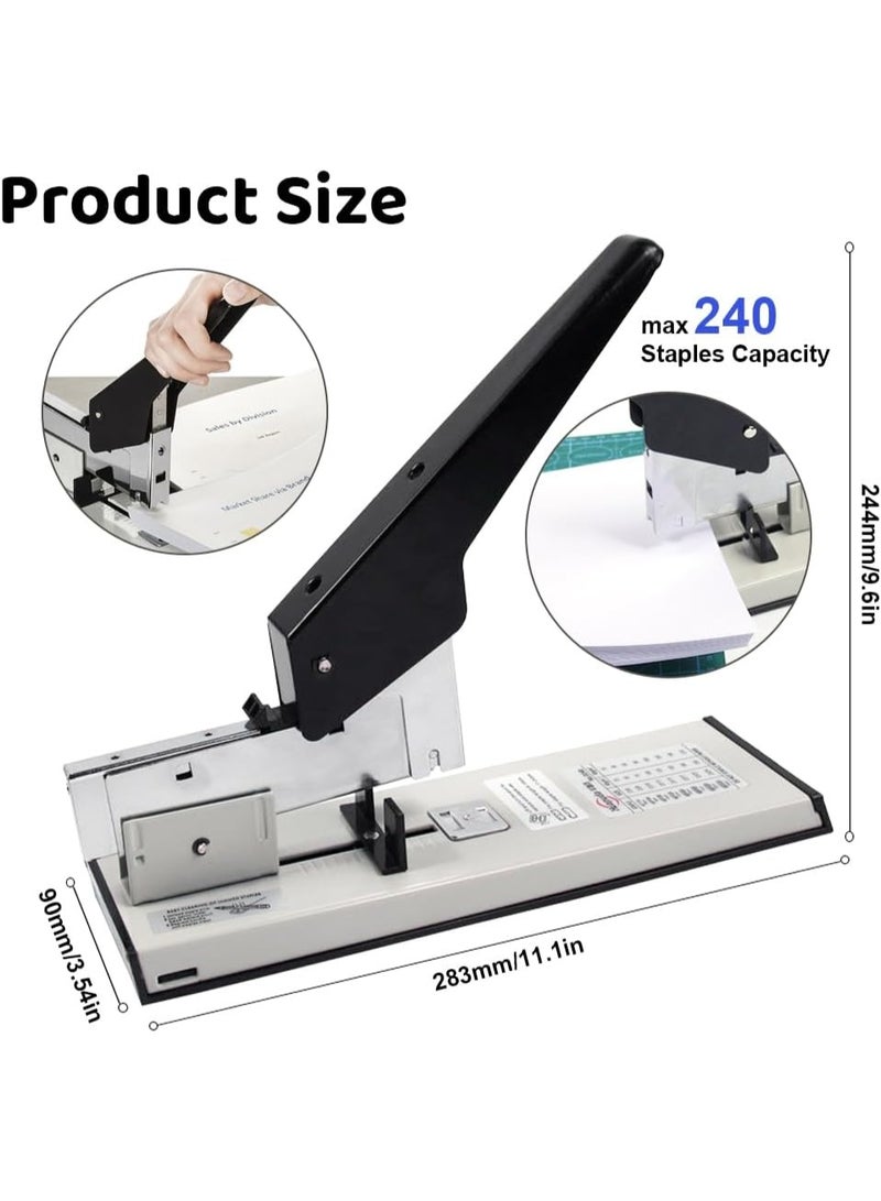 YelaJoy High-Capacity Metal Stapler Kit, 240 Sheets, 8-24mm Staples Compatibility, with 1000 Staple Set & Long Ergonomic Handle, Precise Alignment, Ideal for Office, School & Industrial Use - Image 3